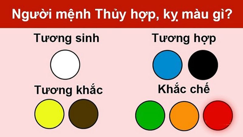 Nhâm tuất kỵ nhất màu vàng, nâu, cam, đỏ, xanh lá cây