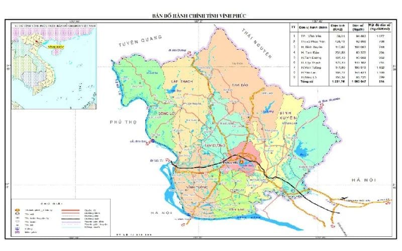 Vĩnh Phúc có thuộc Hà Nội không? Bạn có thể tham khảo bản đồ hành chính tỉnh 